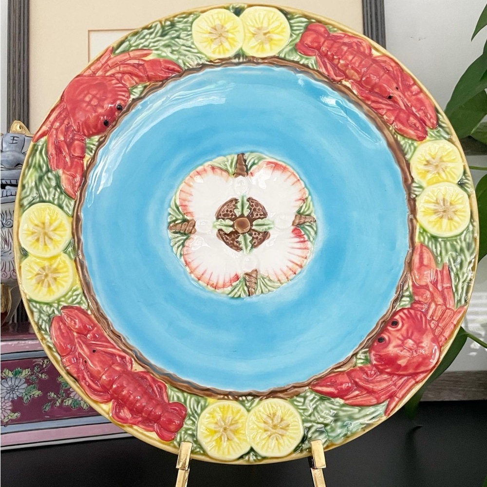 Majolica Style Lobster Plate
